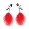 Nipple Clips Clamps Feather Red Štipce s pierkom