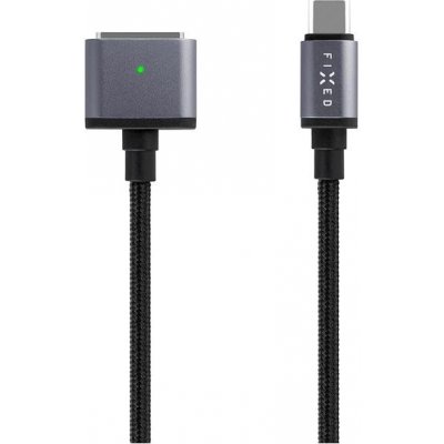 FIXED Cable USB-C/MagSafe 3 2 m 140 W opletený sivý FIXD-MS3-GR