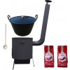 Green Home kotol na guláš a zabíjačku smalt 60 L (1,2 mm), Green Home žiaruvzdorná kotlina 53 cm PLUS 600 + rošt 4 mm, pokrievka 57 cm SMALT, sladká a štipľavá paprika (2 x 250 g), vareška 60 cm SMREK