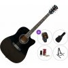 Pasadena SG028CE SET Black Elektroakustická gitara Dreadnought