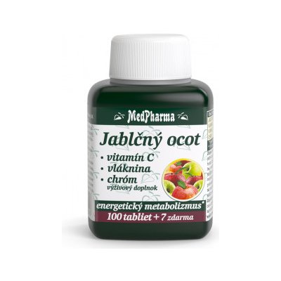 MedPharma Jablčný ocot + Vitamín C + Vláknina + Chróm, 107 tbl