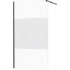 MEXEN/S - KIOTO Sprchová zástena WALK-IN 100x200 cm 8 mm, čierna, Transparent/matné sklo 800-100-101-70-35