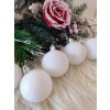 Vianočné gule biele tri druhy 9 ks 6 cm