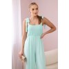 Waisted jumpsuit with a pleated mint top kaki One size Kesi Włoski 5907302530127