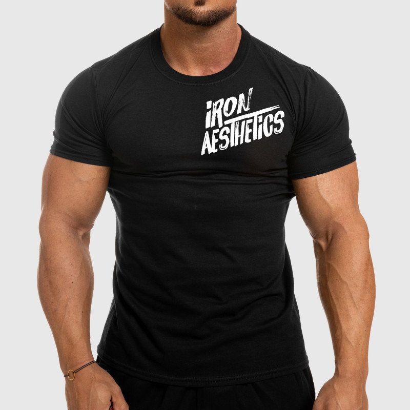 Iron Aesthetics pánske fitness tričko Splash čierne