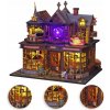 Zestaw DIY drewniany domek magiczny hnedý s LED osvetlením