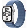 Apple Watch SE 40mm Stříbrný hliník s ledově modrým provlékacím sportovním řemínkem