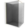 Mexen Kioto, sprchová zástena Walk-In 140 x 200 cm, 8mm šedé sklo, zlatý matný profil, 800-140-101-55-40