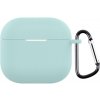 AppleKing ochranný silikónový obal s karabínou pre AirPods 4 - mentolový - možnosť vrátiť tovar ZADARMO do 30tich dní