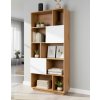 Avida Design Knižnica Nevada, prírodný dub s bielymi dvierkami, 80 cm (BS01)