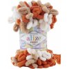 Alize Puffy Color 6397 - svetlohnedá-škoricová-biela