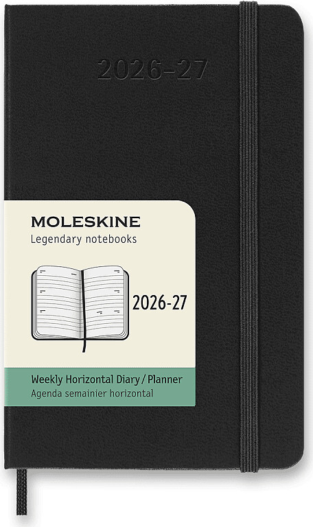Moleskine A6 týždenný 2026-27 čierny