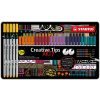 Liner, sada, kovová krabička, STABILO Creative Tips ARTY, 10 rôznych farieb, 5 rôznych hrúbok