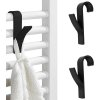 Interlook PG-Y03-ČIERNA | Kúpeľňový háčik na uterák | Rukoväť namontovaná na radiátor, radiátor | Sada háčikov