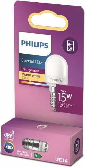 Philips 8718699771935 LED žiarovka E14, 1,7W/15W, 150lm, 2700K, do chladničky a digestora