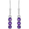 Nefertitis Náušnice strieborné s brúsenými africkými ametystmi Ag 925 014969 AFAM NF14308 - 1,2 cm, 2,1 g