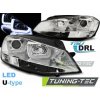 Tuning-tec PREDNÉ SVETLOMETY U-LED LIGHT CHROME pasujú na VW GOLF 7 11.12-17