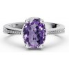 Zlatý zásnubný prsteň DF 3362, biele zlato, ametyst s diamantmi 51