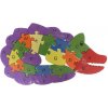 Vzdělávací drevené puzzle krokodíl var.2