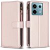 Peňaženkové kožené puzdro 9 Slots na Xiaomi Redmi Note 13 Pro 4G - Ružovo zlatá