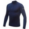 SENSOR MERINO ACTIVE pánské triko dl.rukáv stoják zip deep blue XXL; Modrá triko
