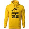 T-ričko Volkswagen Golf Mk5 GTi Half pánska mikina Farba potlače: Čierna, Veľkosť: M, Farba mikiny: Žltá