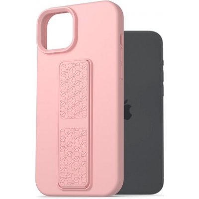 AlzaGuard Liquid Silicone Case with Stand na iPhone 15 Plus ružový AGD-PCSS0034P