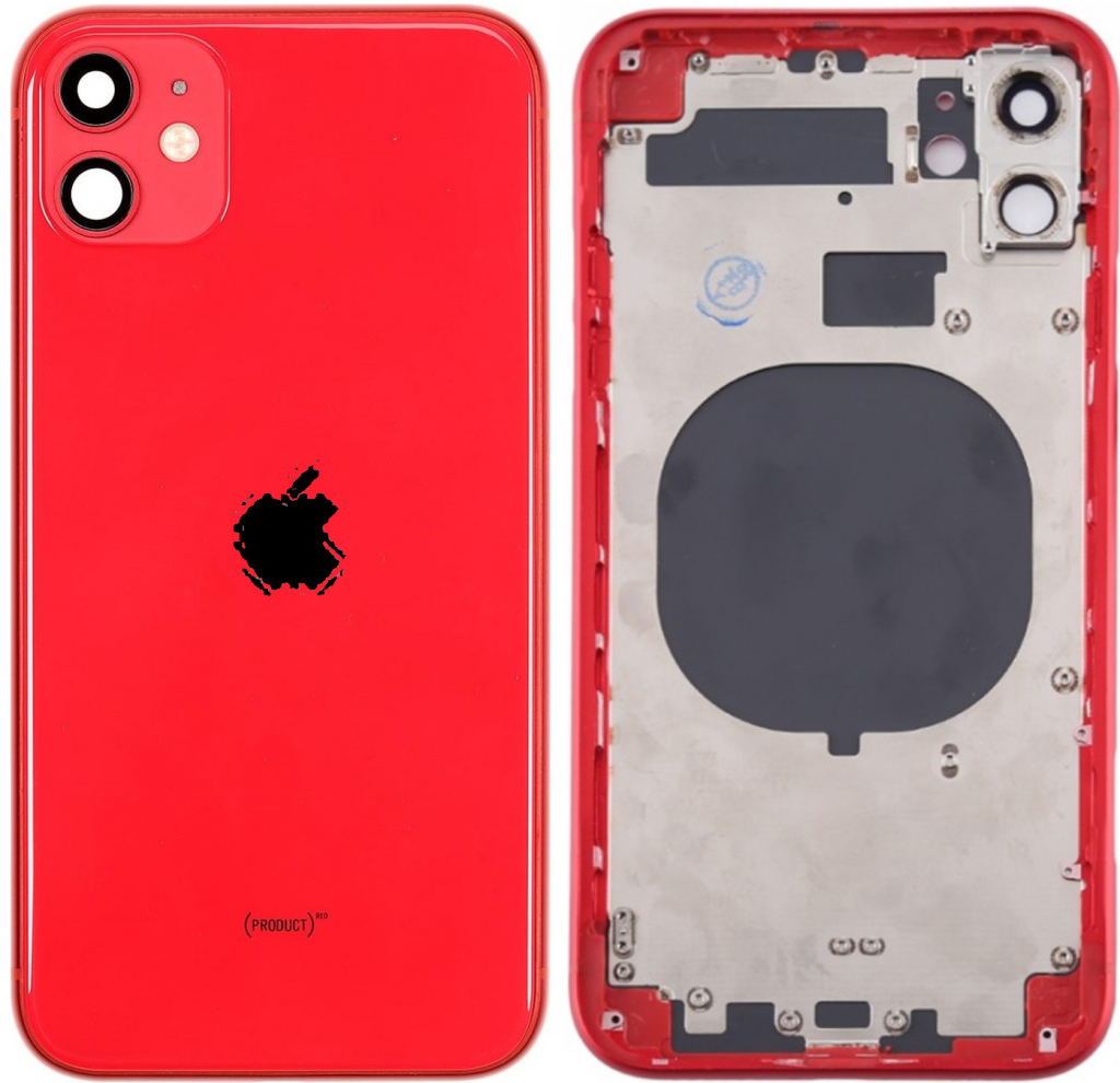 Kryt Apple iPhone 11 zadný Housing s Malými Dielmi Červený