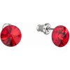 Náušnice bižutéria s Preciosa krištálmi červené okrúhle 51037.3
