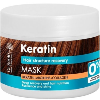 Dr. Santé Keratin hĺbkovo regeneračná a výživná maska pre krehké vlasy bez lesku 300 ml