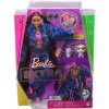 Barbie Extra Modrý garnitur panterka/Bordowe vlasy