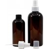Plastová fľaša, hnedá, biely rozprašovač, 150 ml