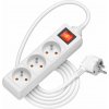 AlzaPower predlžovací prívod 230V 3 zásuvky vypínač 2m biely APW-LV-A20C1W