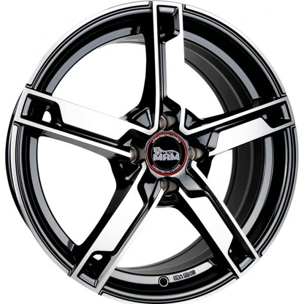 Alu disk MAM W4 6,5x16 4x108 ET20 black front polished