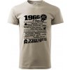 1966 v kocke - Klasické pánske tričko vyššej gramáže - XL ( Ľadovo sivá )