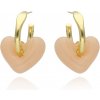Yvon Zlaté náušnice so srdcom z kolekcie PASTELLE