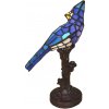 Clayre & Eef Stolná lampa Tiffany Blue Parrot - 15*12*33 cm E14/max 1*25W - Clayre & Eef