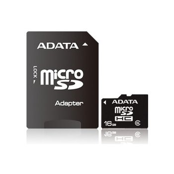 ADATA microSDHC 16GB class 6 + adapter AUSDH16GCL6-RA1