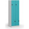 Kovová šatníková skrinka S1 Z, 4 oddiely, 1850 x 600 x 500 mm, demont, kódový zámok, zelené dvere