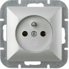 Zapustená jednoduchá zásuvka 2P+E Pearl, 16A, 250V, PT-16P, strieborná