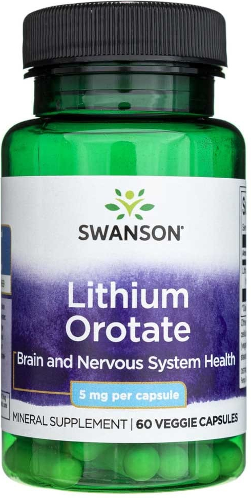 Swanson Lithium Orotate 5 mg 60 kapsúl