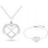 Ellami Ellami VERONA 003 Set retiazka a náramok, srdiečko so symbolom nekonečna, so zirkónmi