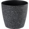 STREND PRO Garden Kvetináč Strend Pro Stone, 23x20,5 cm, čierny, efekt kameňa