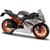 Maisto - Motocykel, KTM RC 390, čierno-strieborno oranžová, 1:18