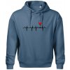 Víno ekg - Oversized mikina pánska Moon - kratšia + širšia - L ( Denim )