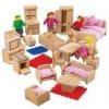 Bigjigs Toys Sada nábytku do domčeka a postavičiek rodiny