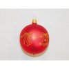 ONREX Vianočná ozdoba sklenená guľa červená zvončeky pr. 8 cm