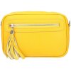 Mondo Italia Dámska kožená kabelka 1220 žltá Made in Italy Žltá
