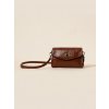 Dámska kožená crossbody kabelka cez rameno hnedá