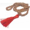 108 Mala Shiva Rudraksha, meditačné šperky, prírodné indické semienka, uzlíky, elastické, ručne vyrobené, strapce 8 cm, korálky 7-8 mm